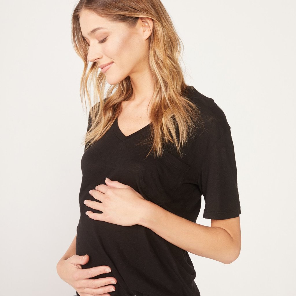 Maternity V Neck Pocket Tee (1636255858790)