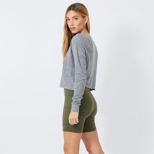 Cropped Long Sleeve Ex-Boyfriend Pocket Crew (4933492047974)