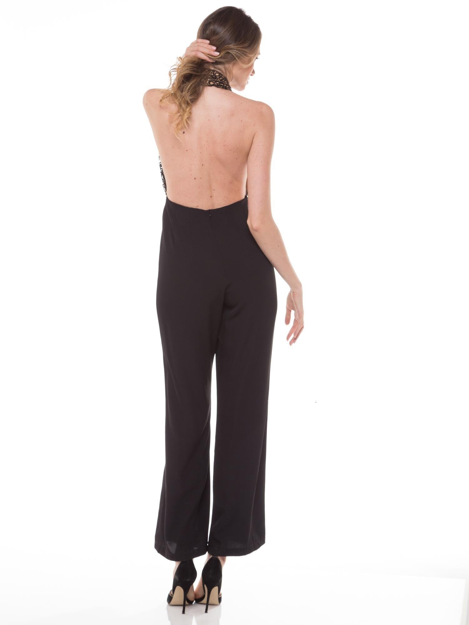 LACE HALTER NECK JUMPSUIT