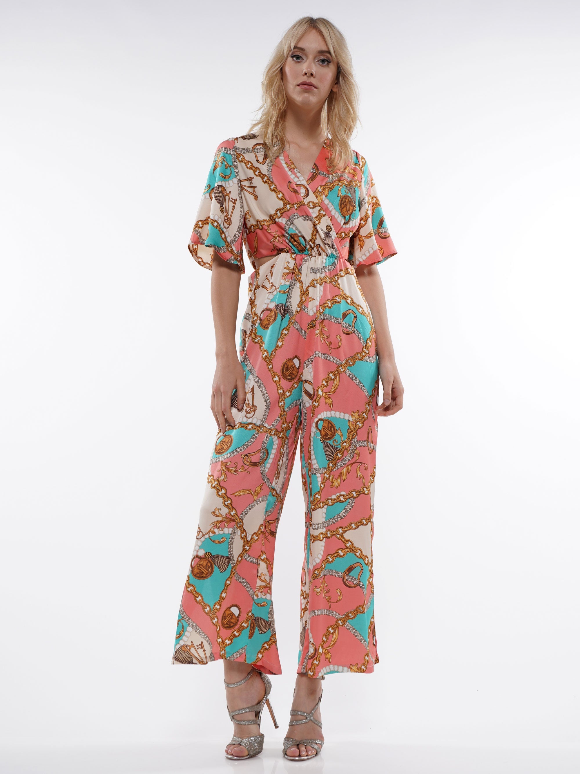 SCARF PRINT JUMP SUIT