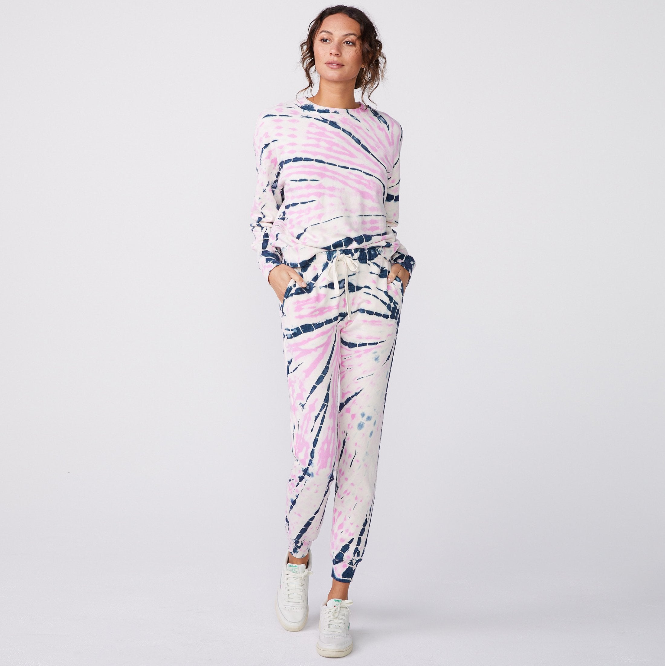 Bamboo Burst Tie Dye Girlfriend Sweats (6643420496054)