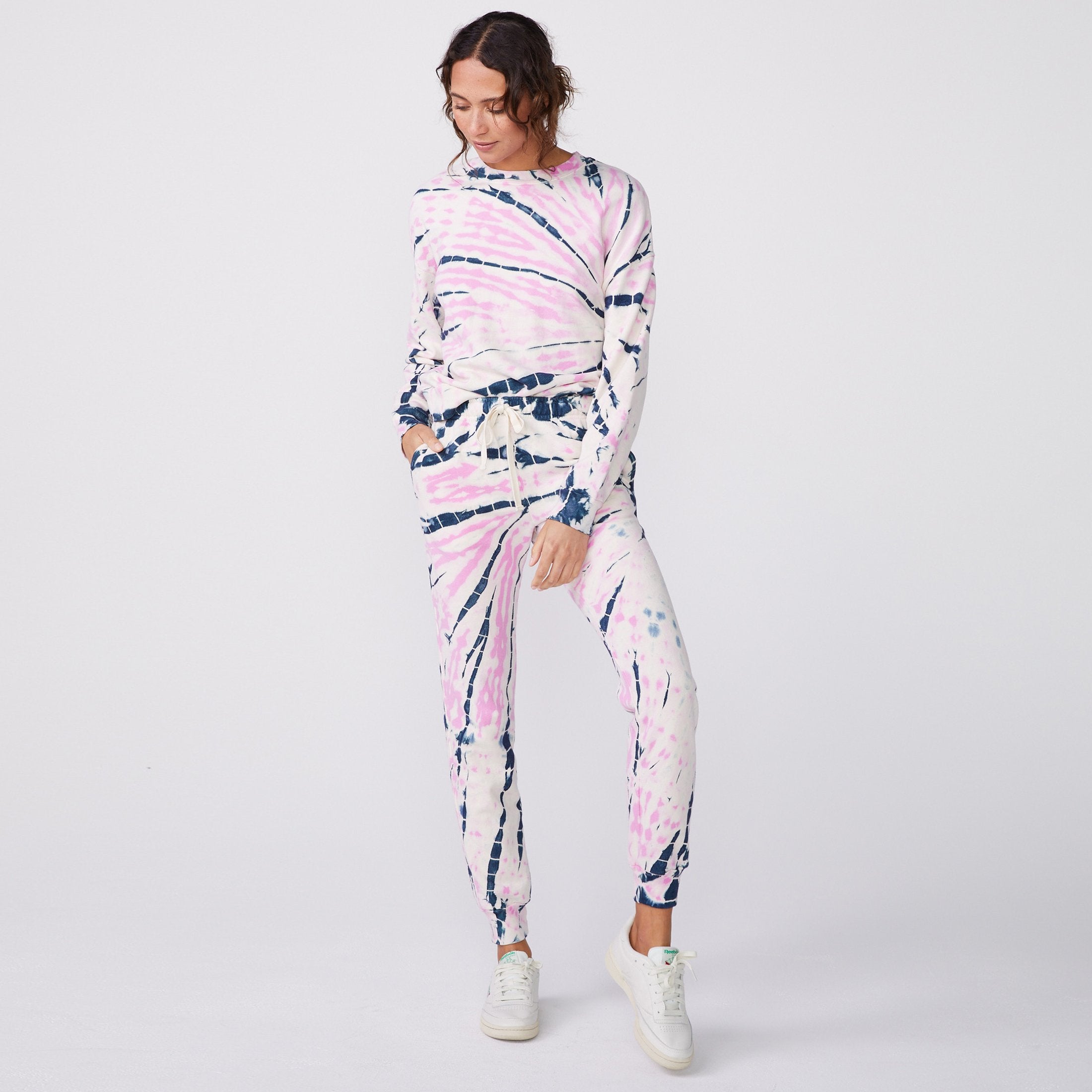 Bamboo Burst Tie Dye Girlfriend Sweats (6643420496054)