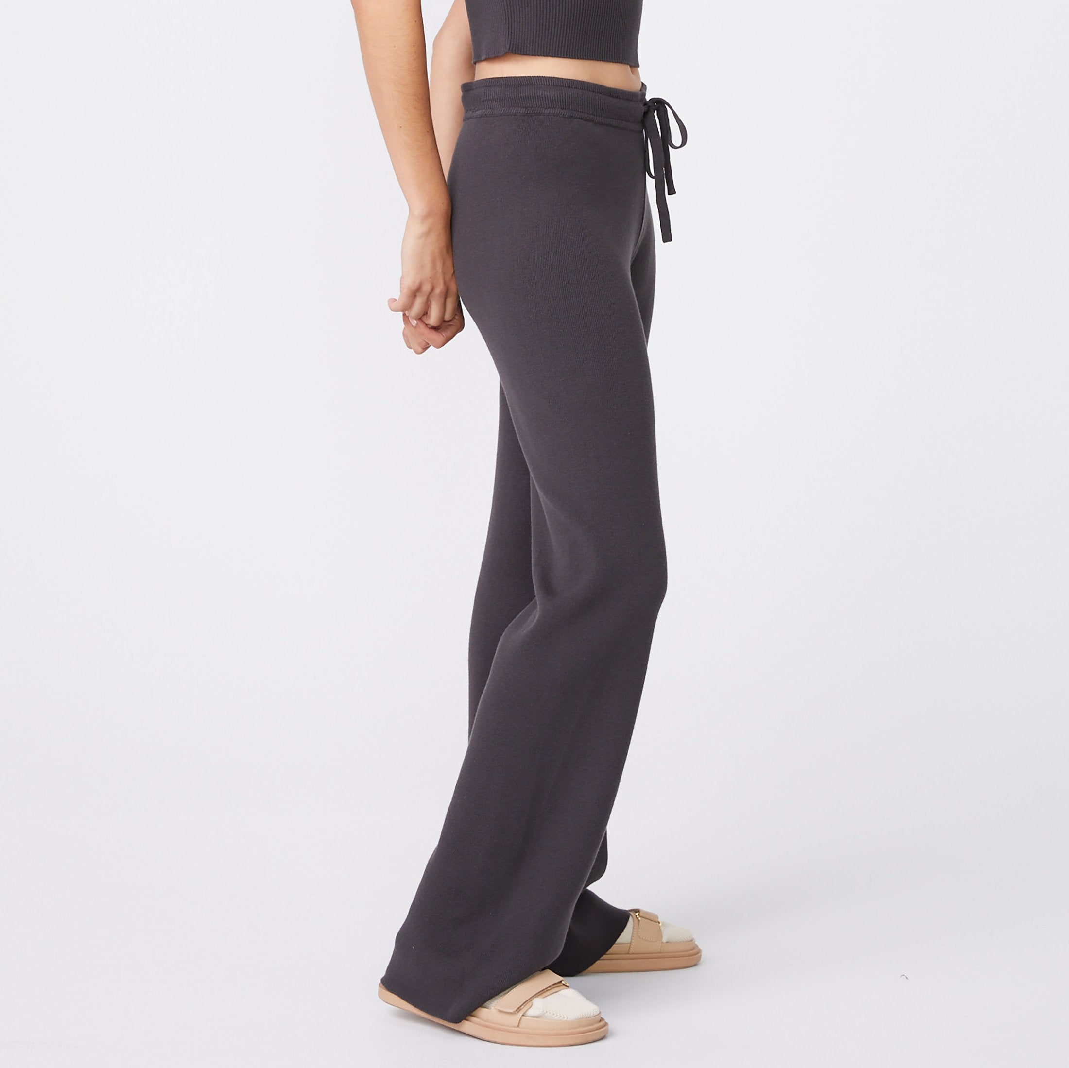 Rib Lounge Wide Leg Sweats (6592637272246)