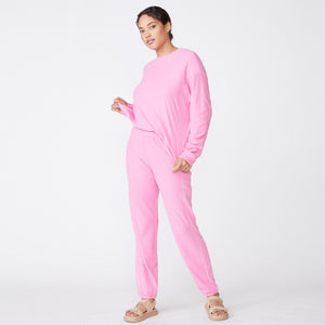 Fuzzy Fleece Rib Sweats (6643419742390)