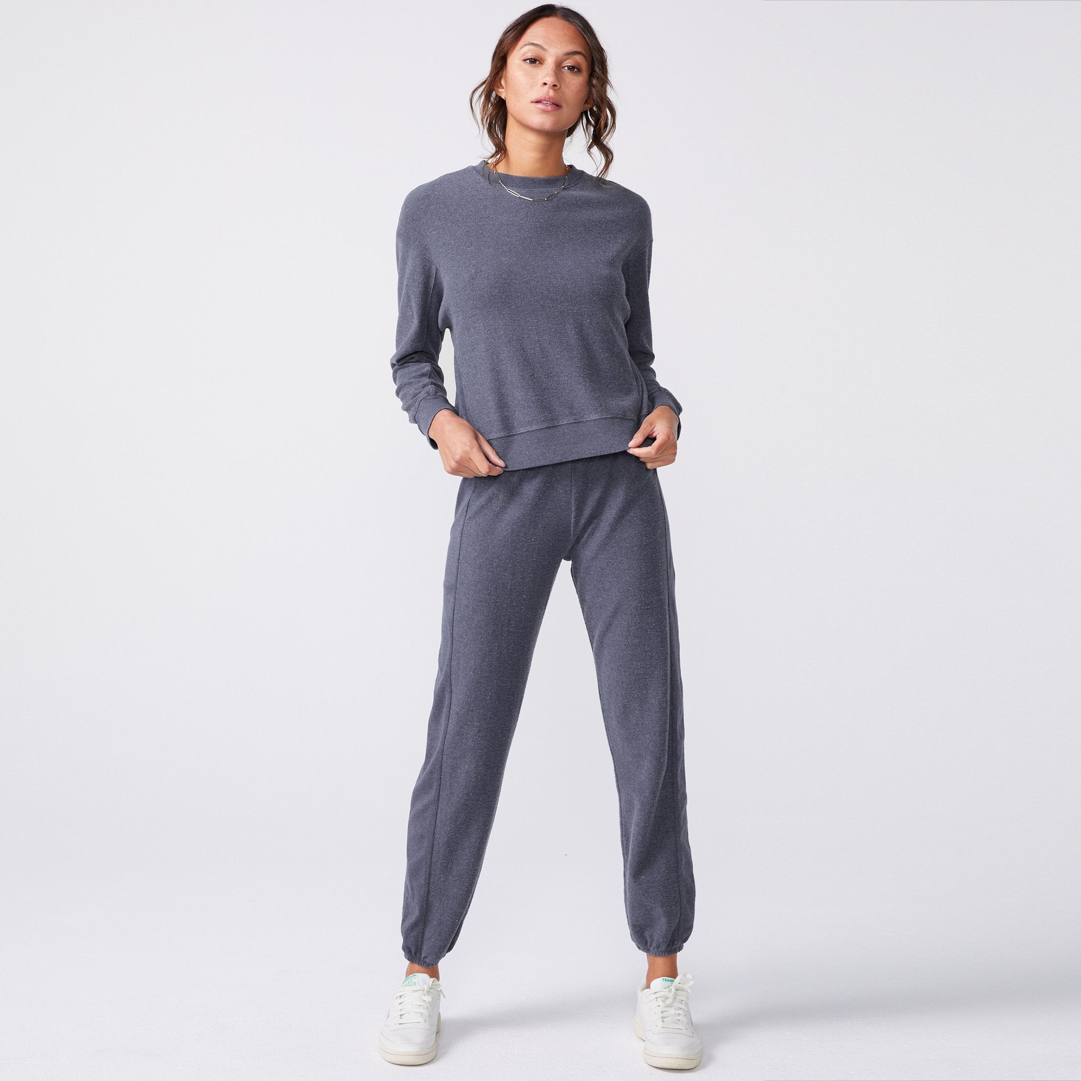 Fuzzy Fleece Rib Sweatshirt (6643419644086)