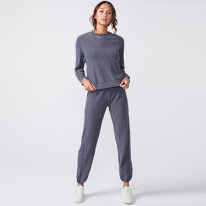 Fuzzy Fleece Rib Sweats (6643419807926)