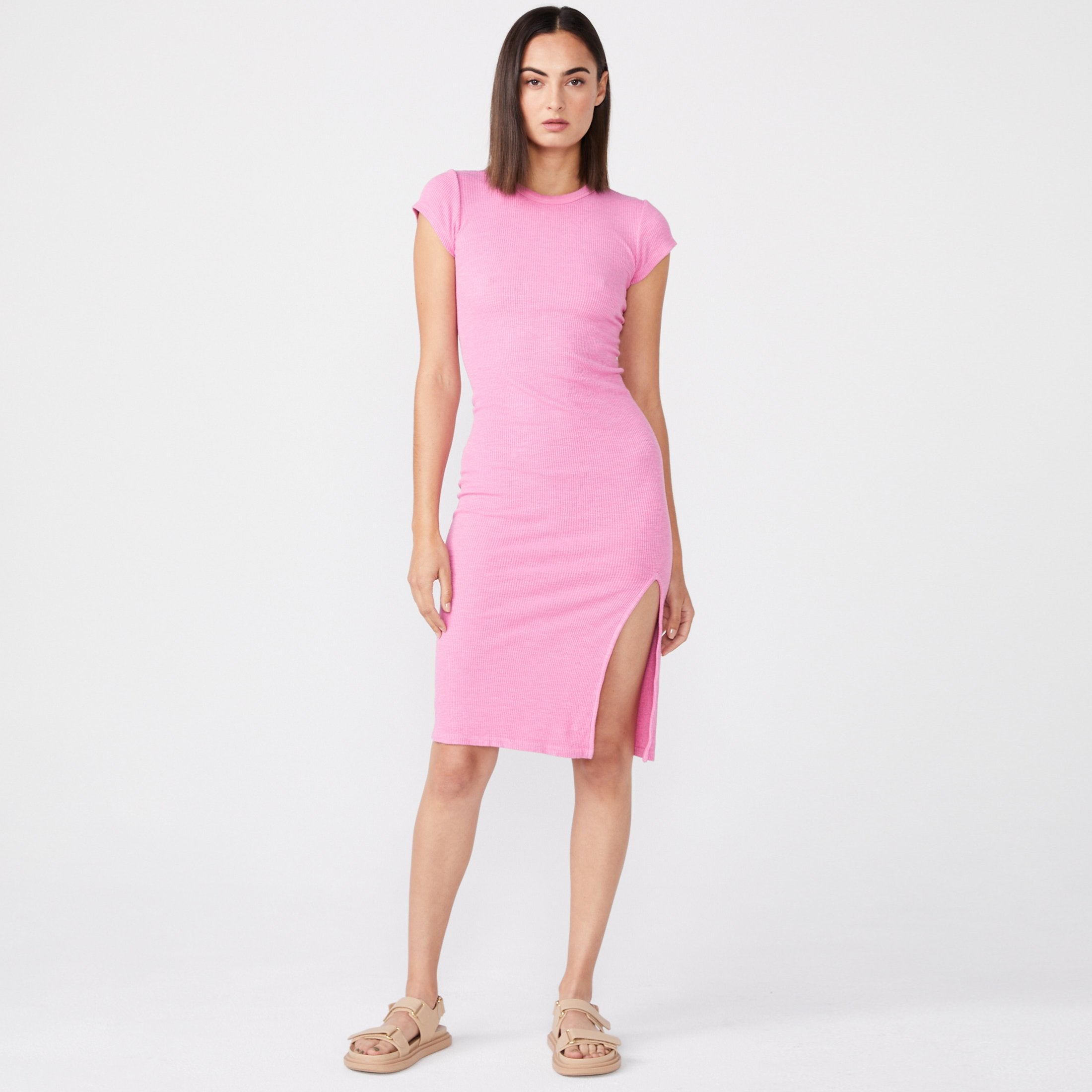 Supersoft Rib Cap Sleeve Dress (6643420070070)