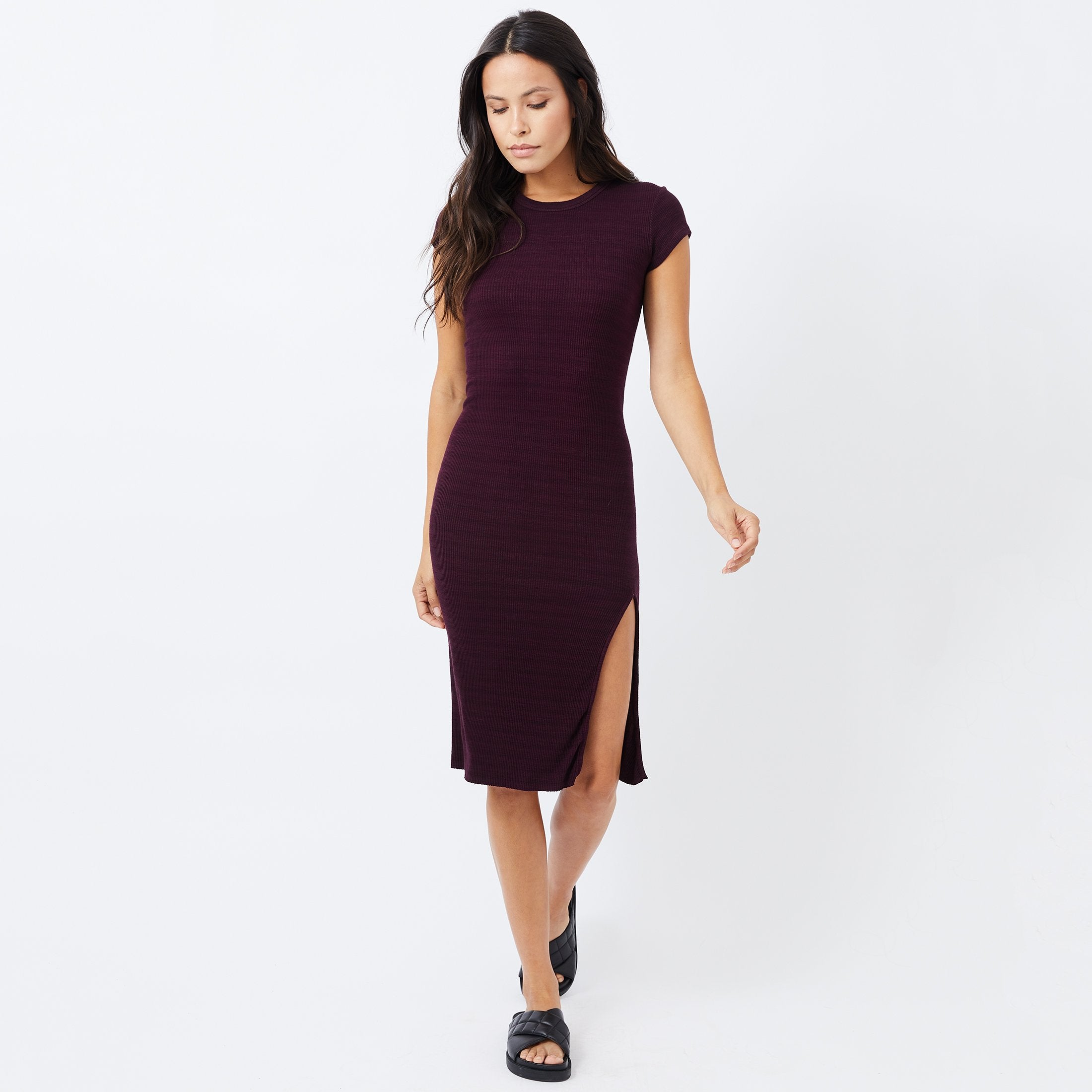 Supersoft Rib Cap Sleeve Dress (4945169416294)