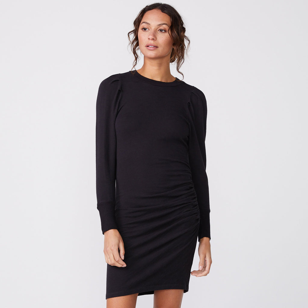 Supersoft Shirred Tucked Sleeve Dress (6147256647862)