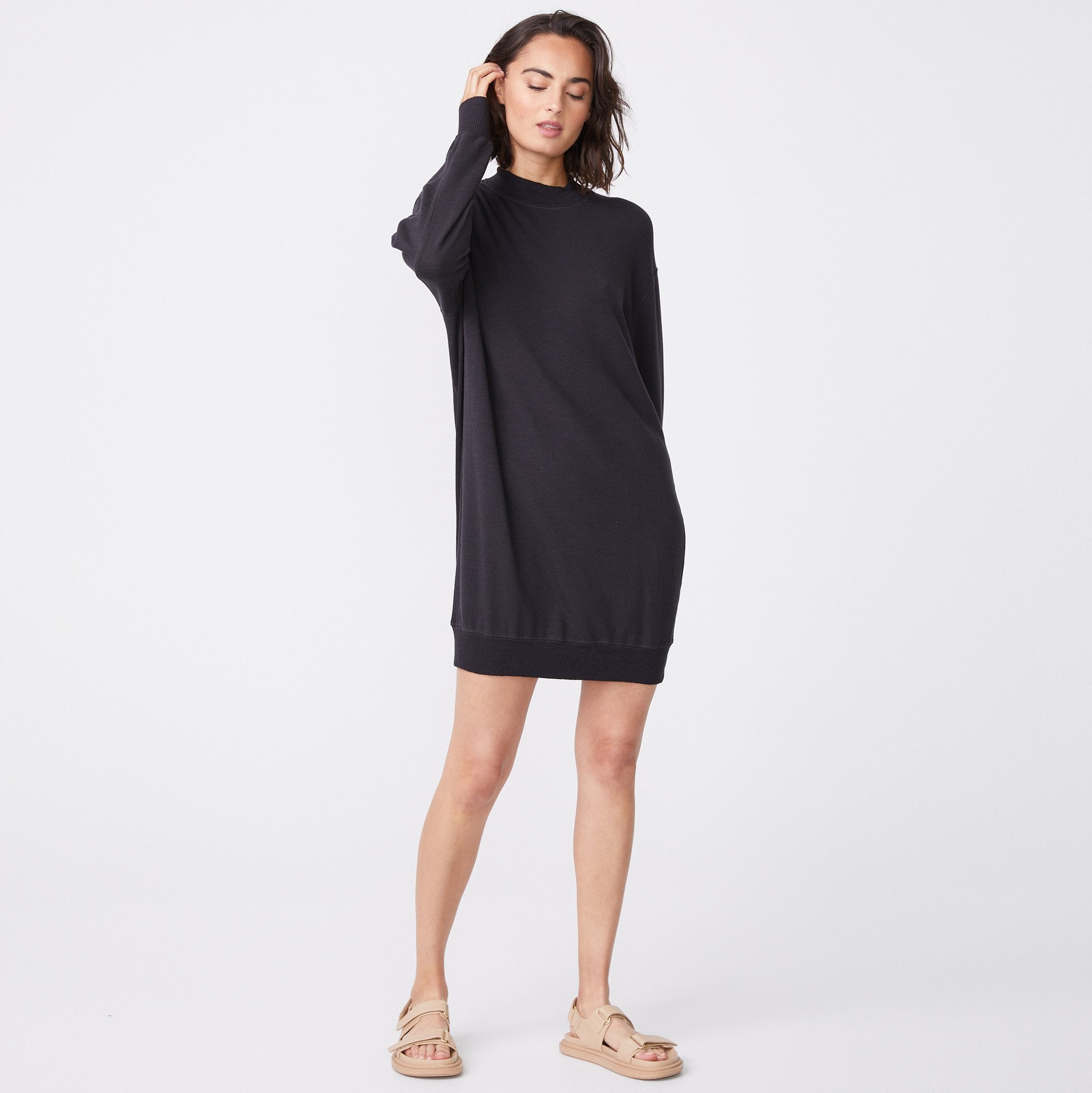 Supersoft Mock Neck Seamed Dress (6583333945526)