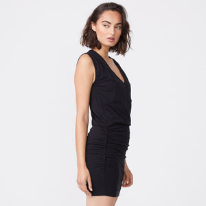 Shirred V Neck Tank Dress (6592532676790)