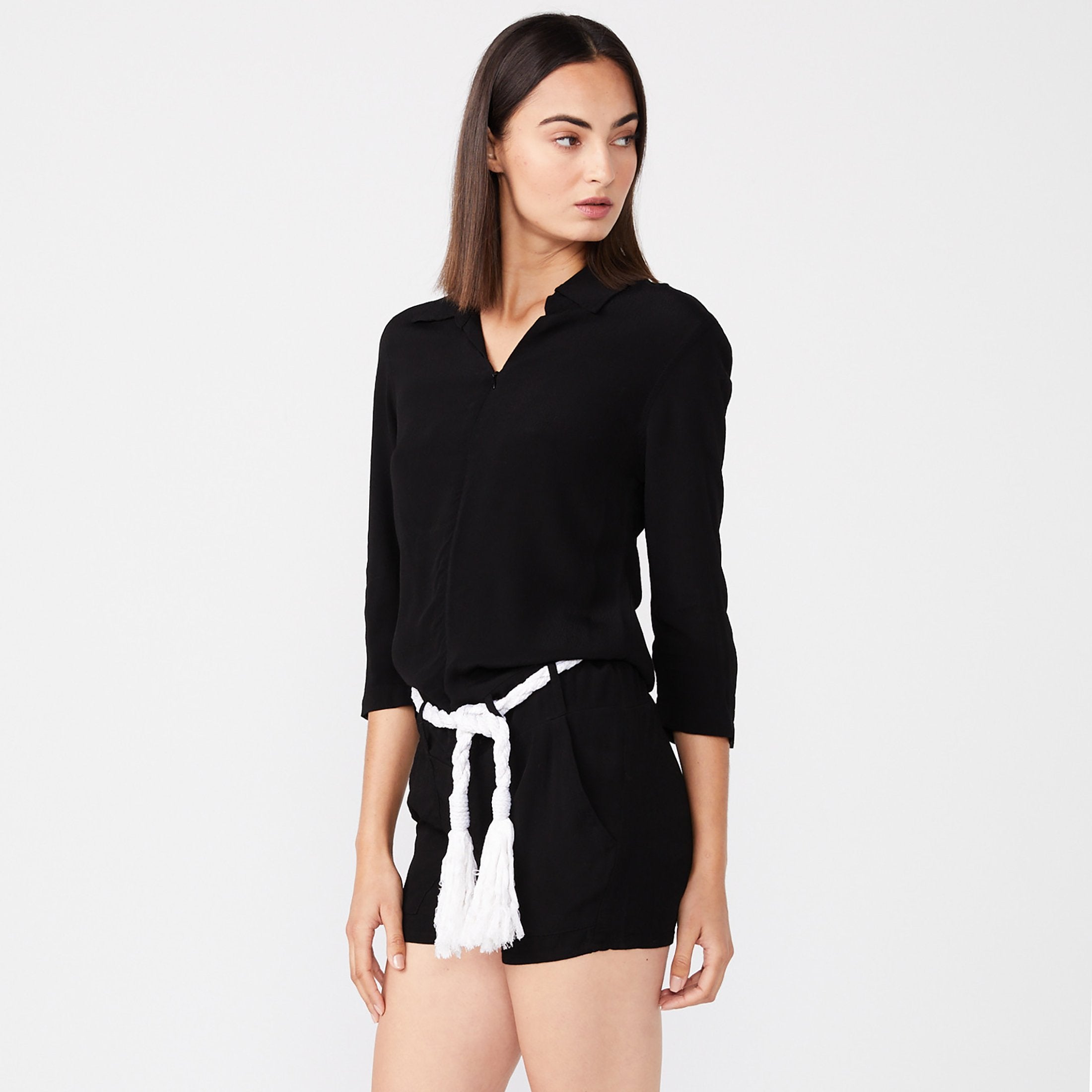 Crepe Zip Romper (6592534249654)