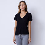 Textured Tri-Blend Fitted V Neck Tee (4953642401894)