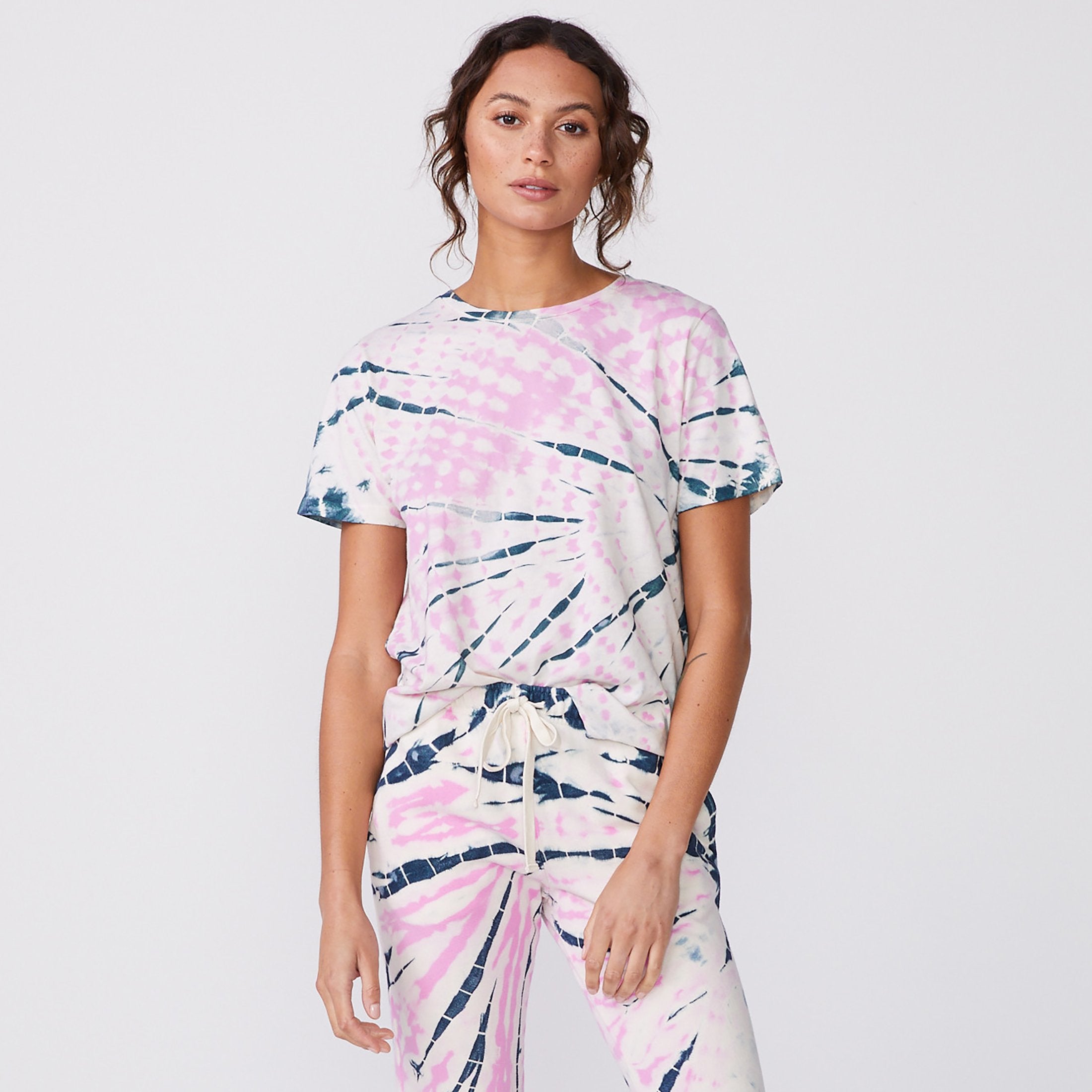 Bamboo Burst Tie Dye Oversized Crew (6643420332214)