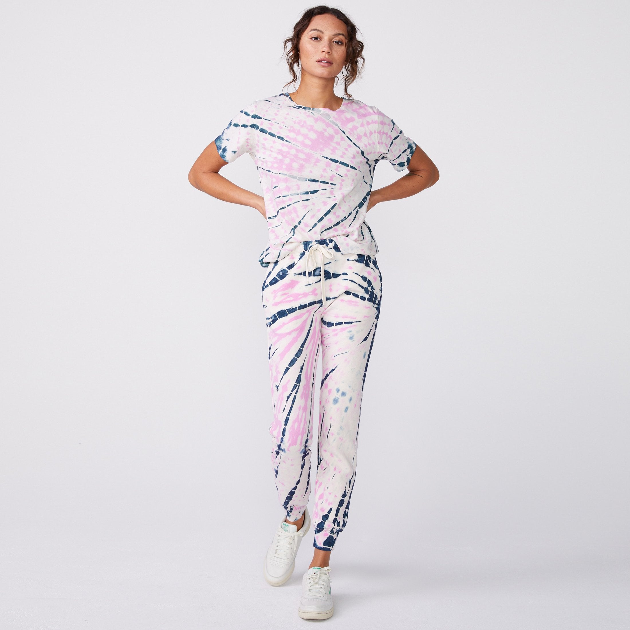 Bamboo Burst Tie Dye Oversized Crew (6643420332214)