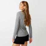 Textured Tri-Blend Long Sleeve Relaxed V-Neck Tee (679692632091)