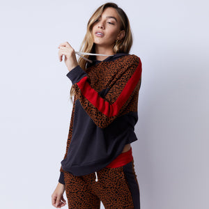 Mini Leopard Print Block Pullover Hoody (4960547405926)