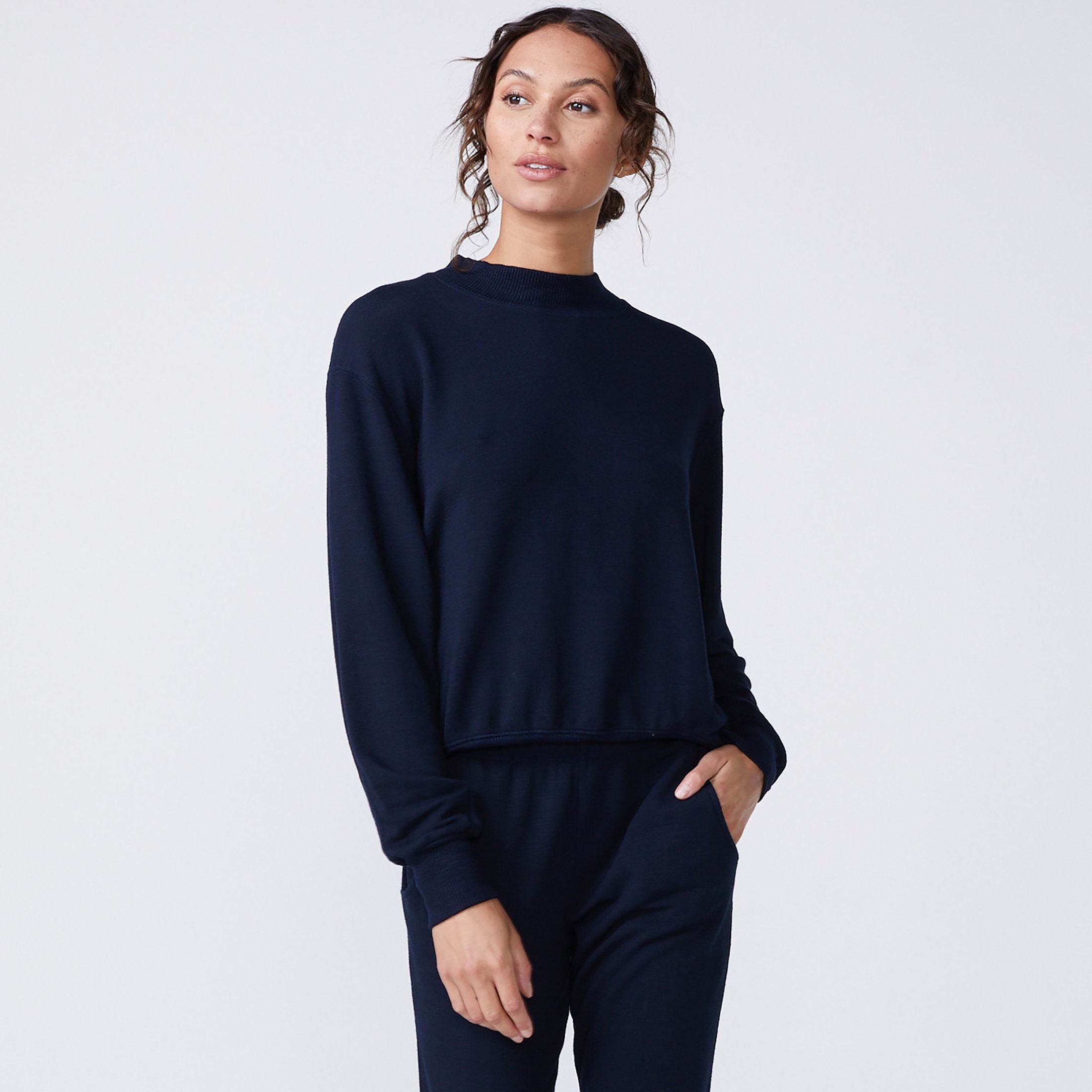 Supersoft Mock Neck Seamed Sweatshirt (6194333548726)