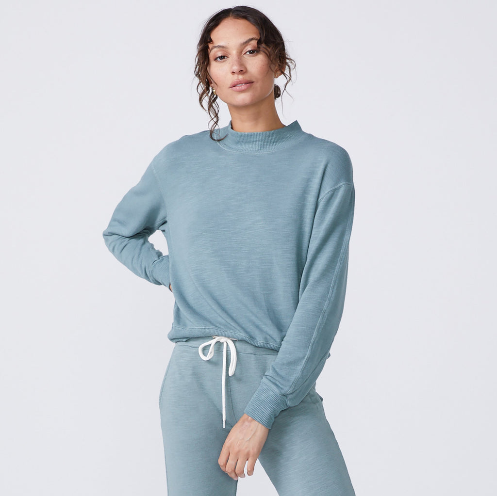 Supersoft Mock Neck Seamed Sweatshirt (6194333647030)