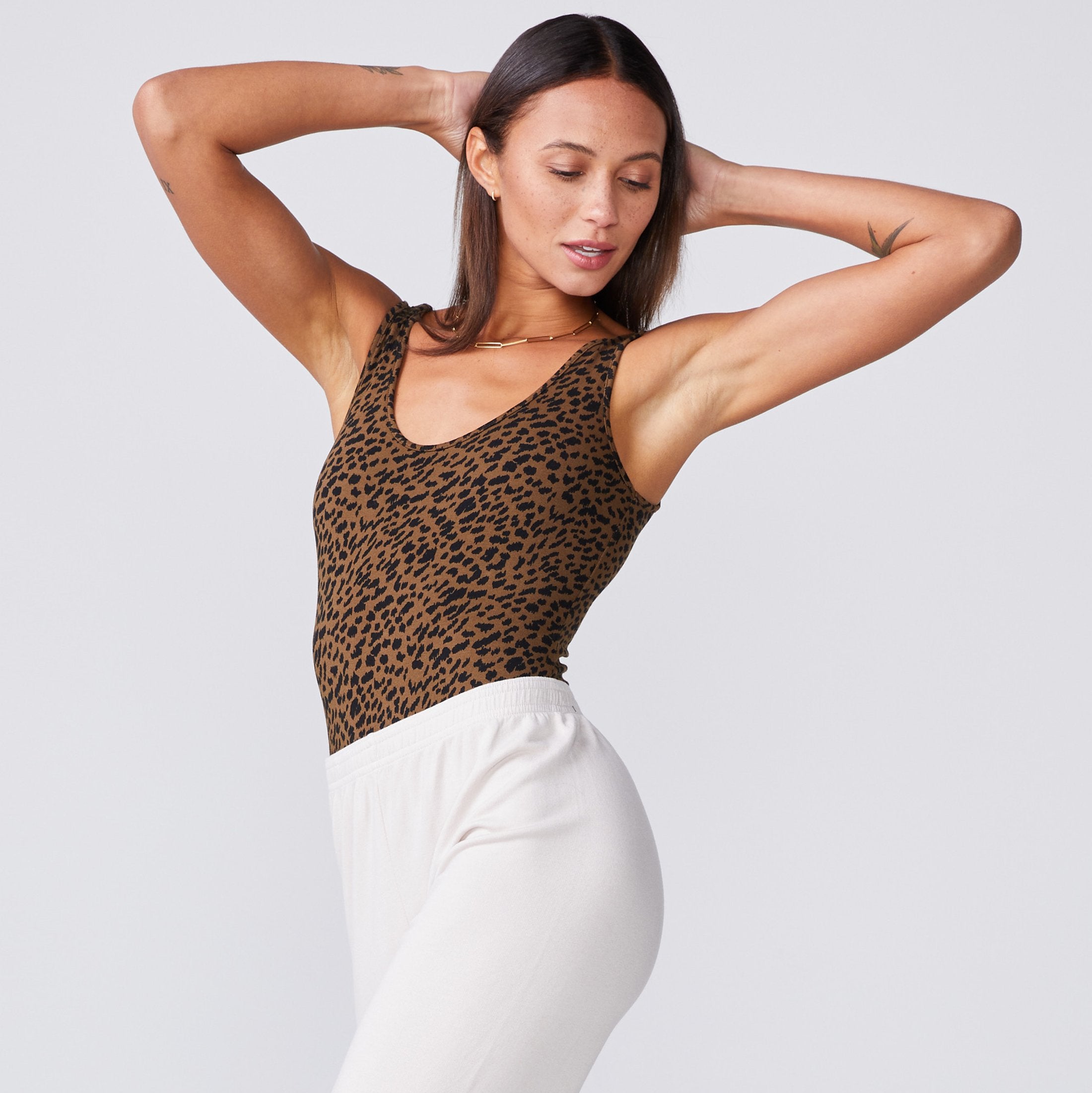 Mini Leopard Tank Bodysuit (6089287565494)