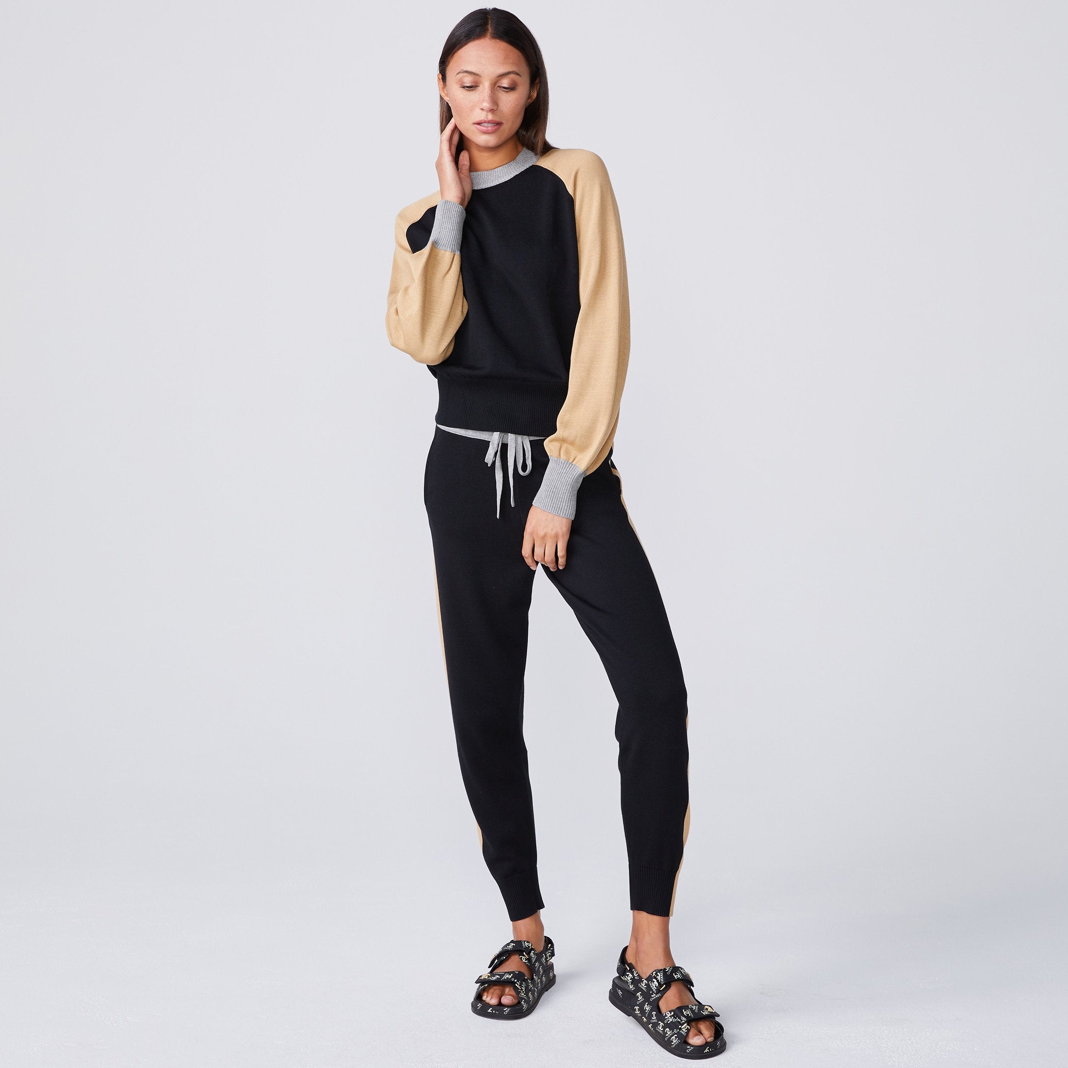 Color Block Mock Neck Sweatshirt (4922460176486)