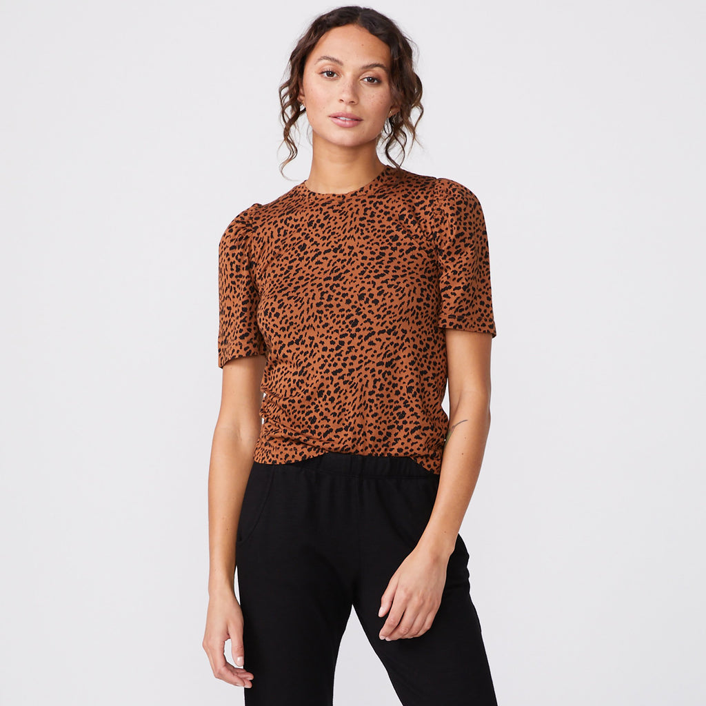 Mini Leopard Puff Sleeve Top (6181213077686)