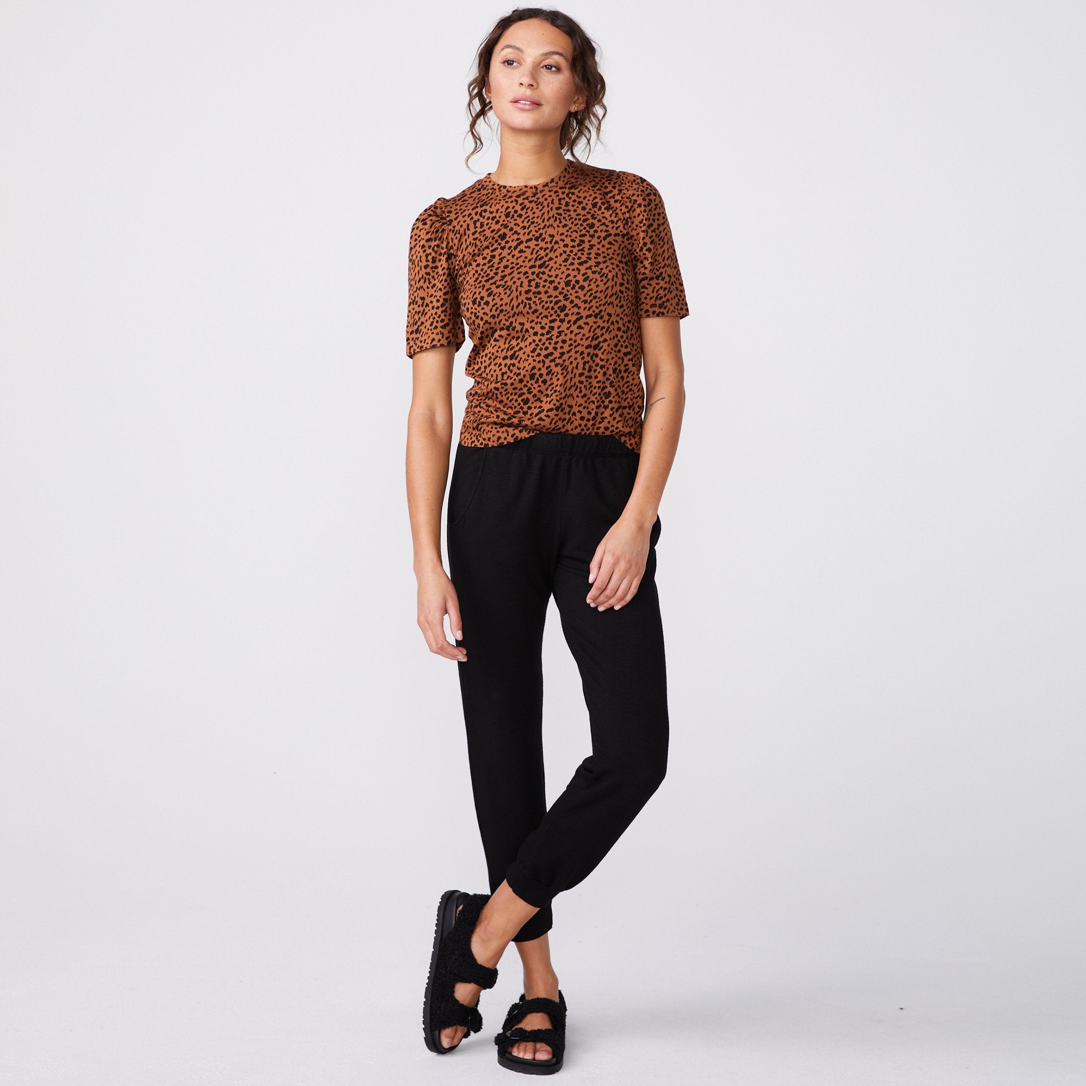 Mini Leopard Puff Sleeve Top (6181213077686)