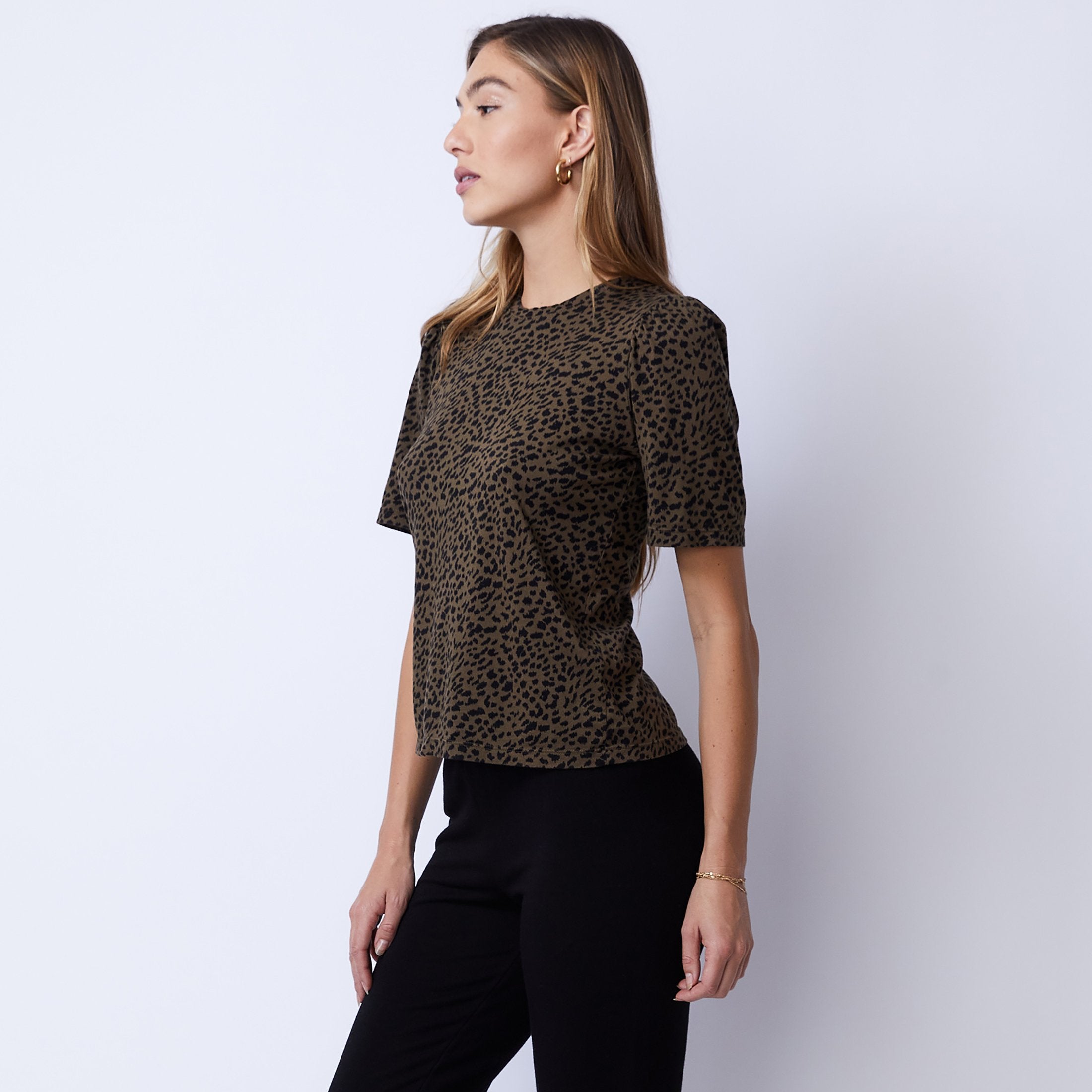 Mini Leopard Puff Sleeve Top (4960547340390)