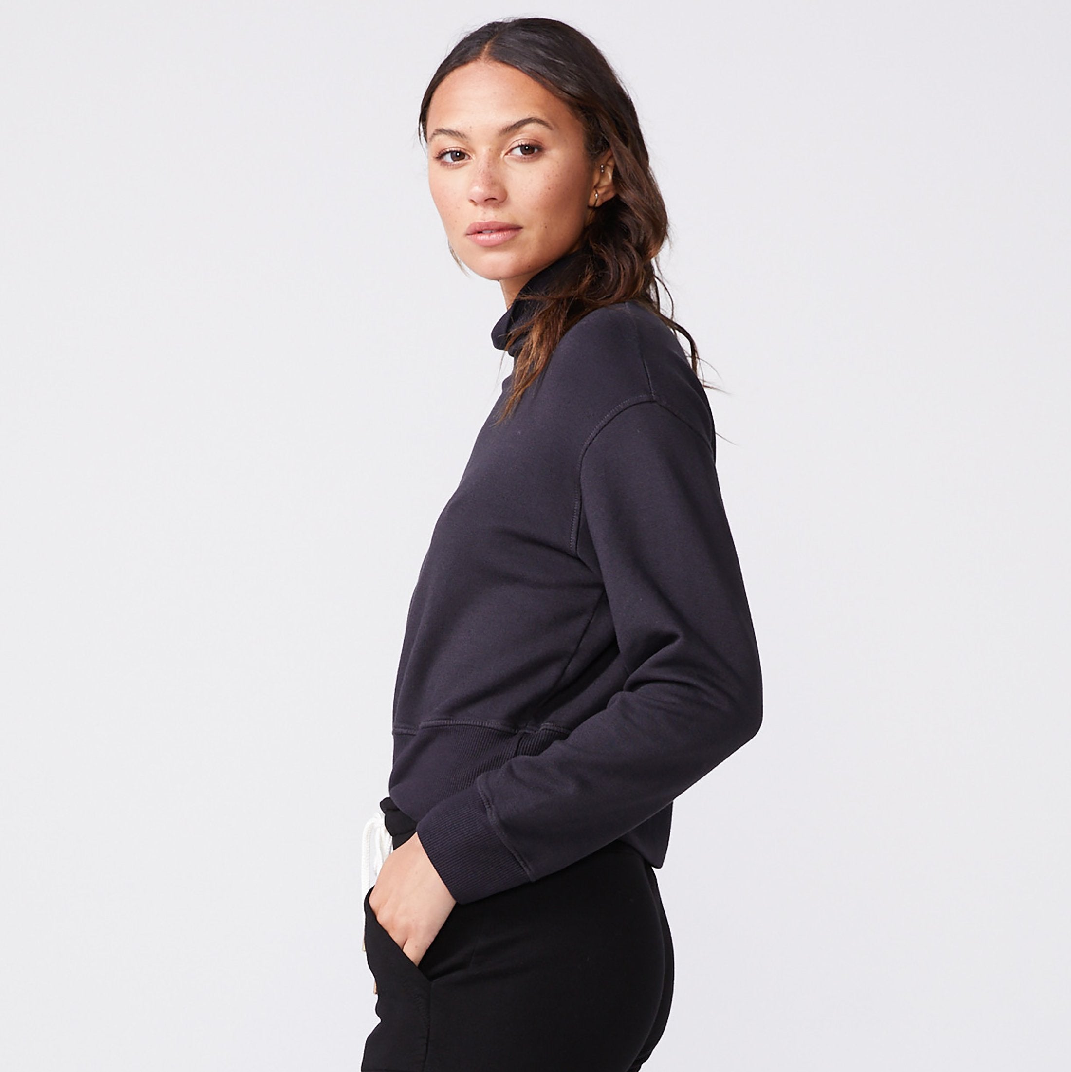 Mock Neck Slouchy Sweatshirt (6147256910006)