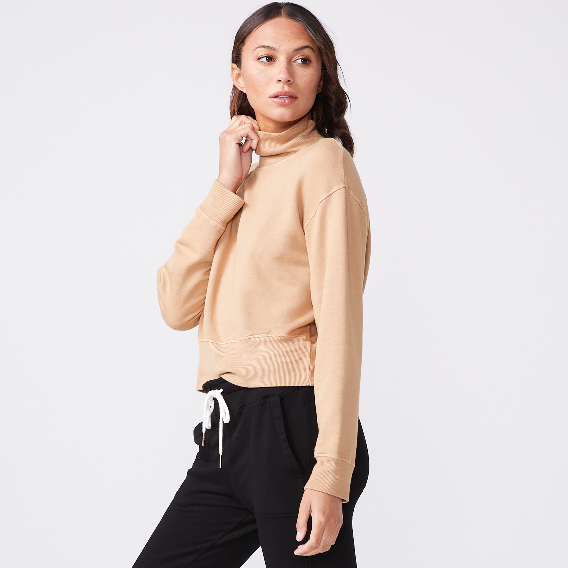 Mock Neck Slouchy Sweatshirt (6147256877238)