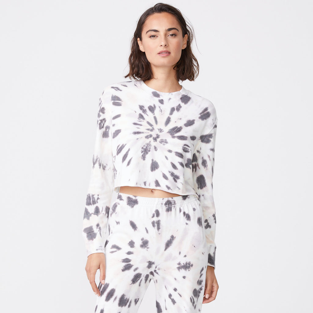 Kaleidoscope Tie Dye Cropped Boyfriend Sweatshirt (6592531398838)