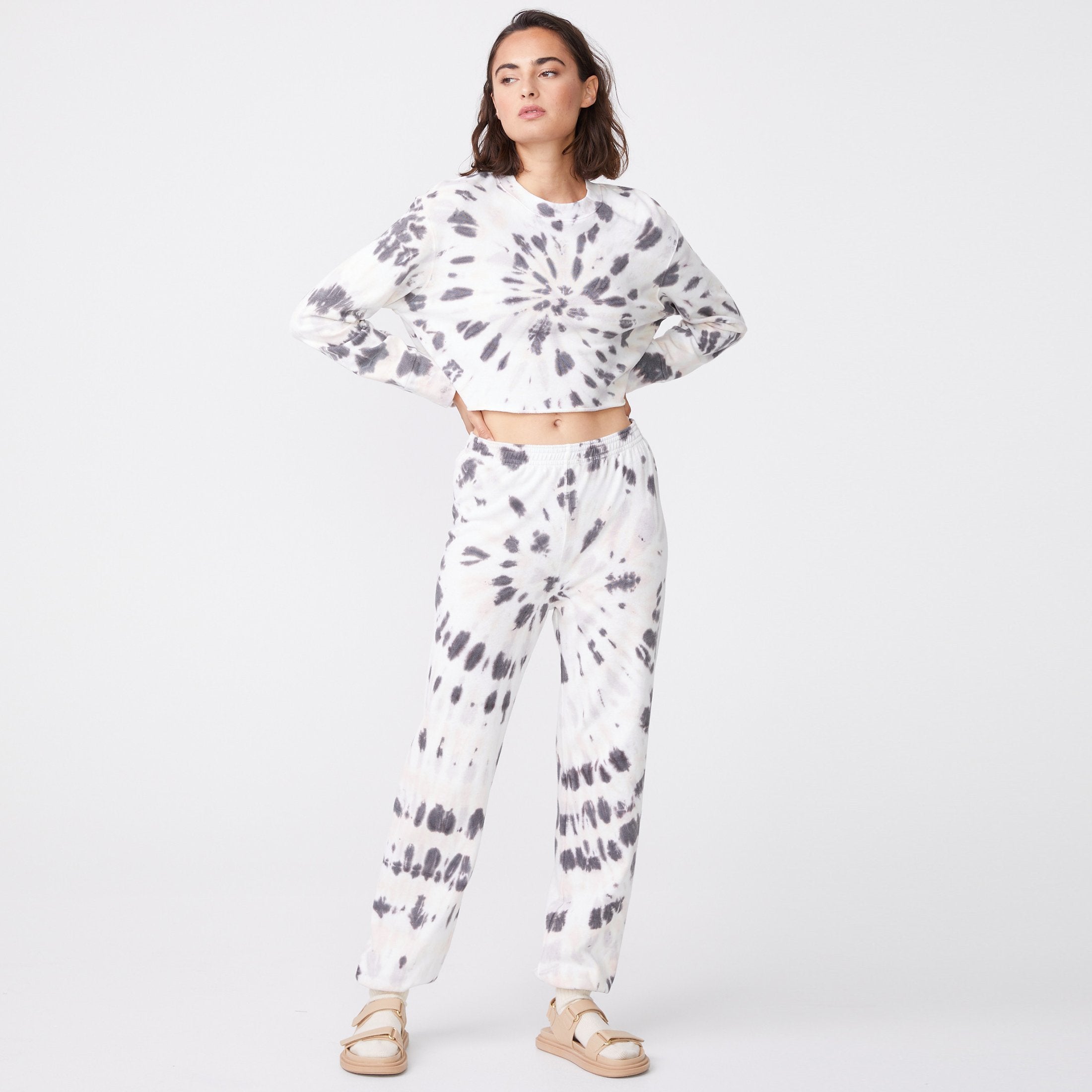 Kaleidoscope Tie Dye Cropped Boyfriend Sweatshirt (6592531398838)