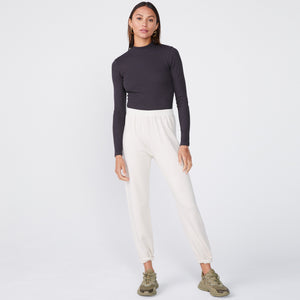 Rib Long Sleeve Mock Neck Bodysuit (6214111920310)