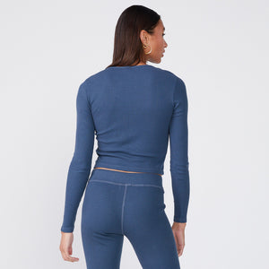 Cut Out Shoulder Long Sleeve Top (6551222878390)