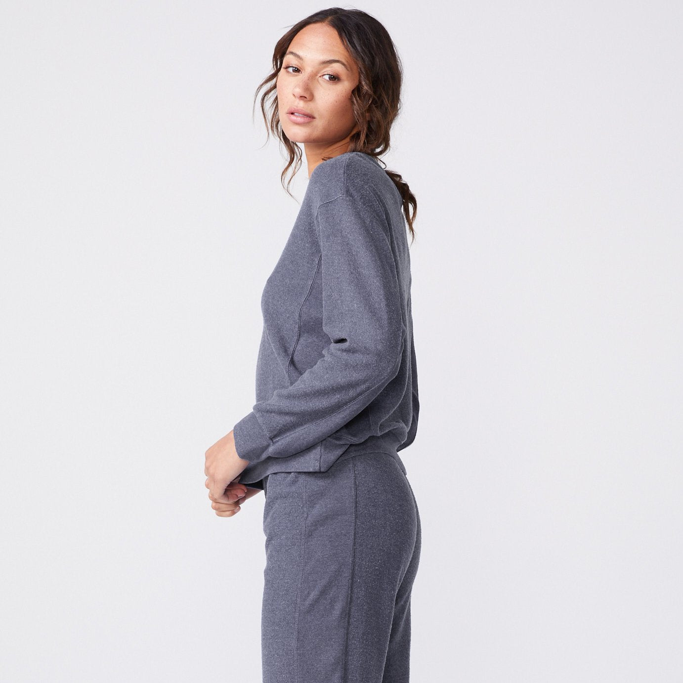 Fuzzy Fleece Rib Sweatshirt (6643419644086)