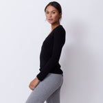 Textured Tri-Blend Fitted Long Sleeve V Neck Tee (9535392196)