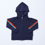 Kids Supersoft Rainbow Stripe Zip Up Hoody (1597310304358)