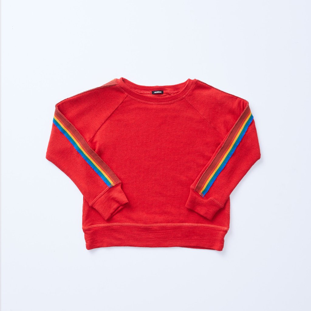 Kids Supersoft Rainbow Stripe Raglan (1597309648998)