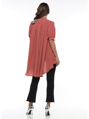 HILO HALF SLEEVED BLOUSE COMES WITH MATCHING SCARF