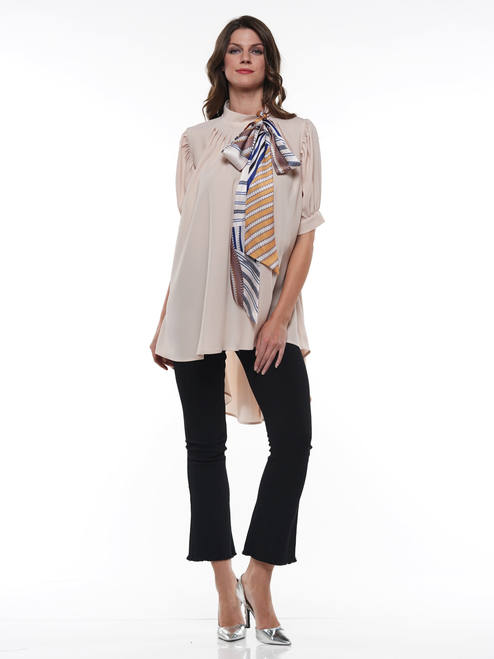 HILO HALF SLEEVED BLOUSE COMES WITH MATCHING SCARF