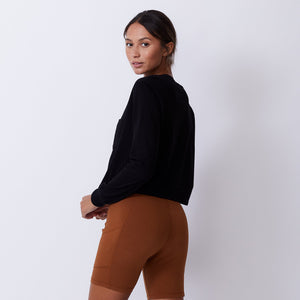 Cropped Long Sleeve Ex-Boyfriend Pocket Crew (4953629556838)