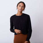 Cropped Long Sleeve Ex-Boyfriend Pocket Crew (4953629556838)