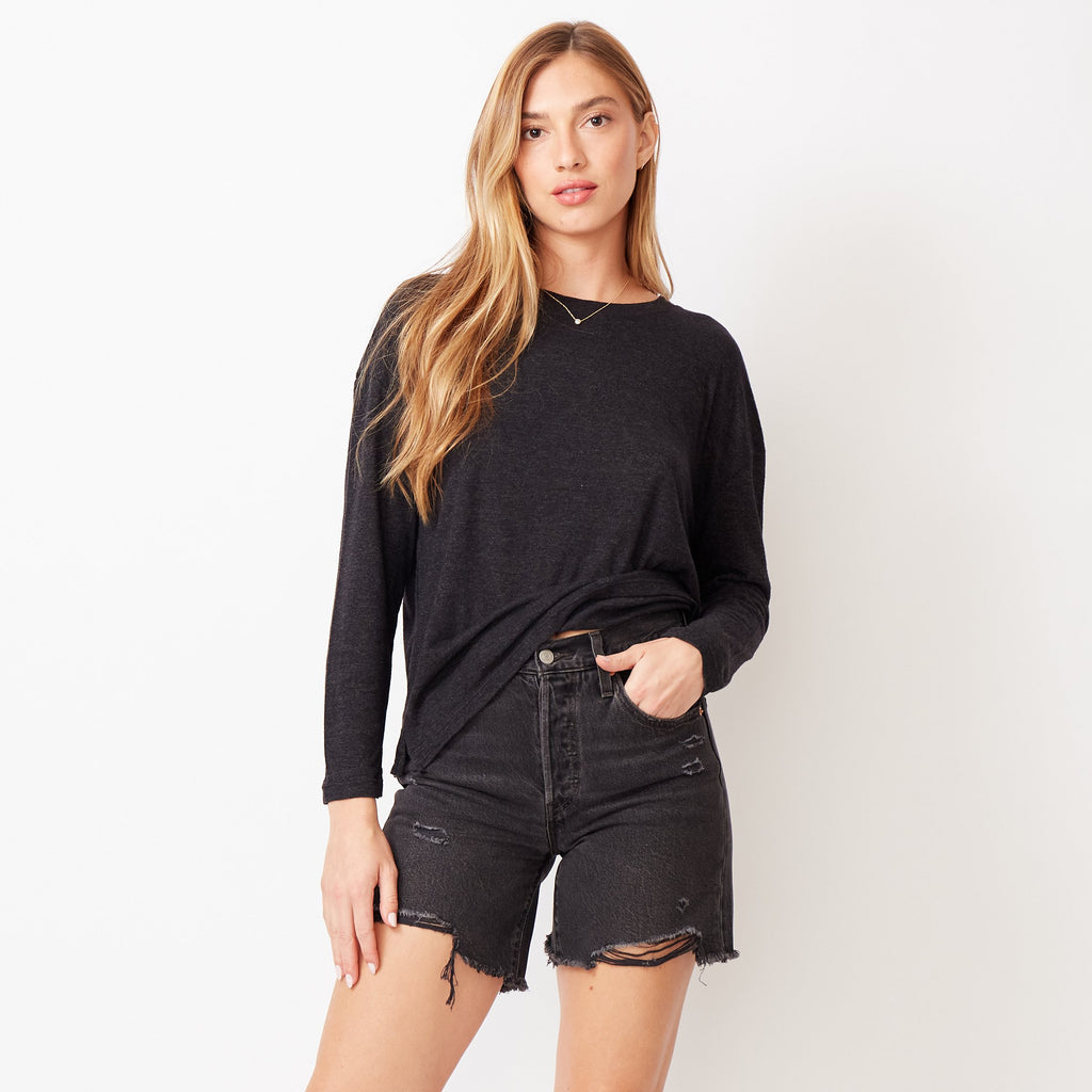 Textured Tri-Blend Slouchy Top (4827442544742)